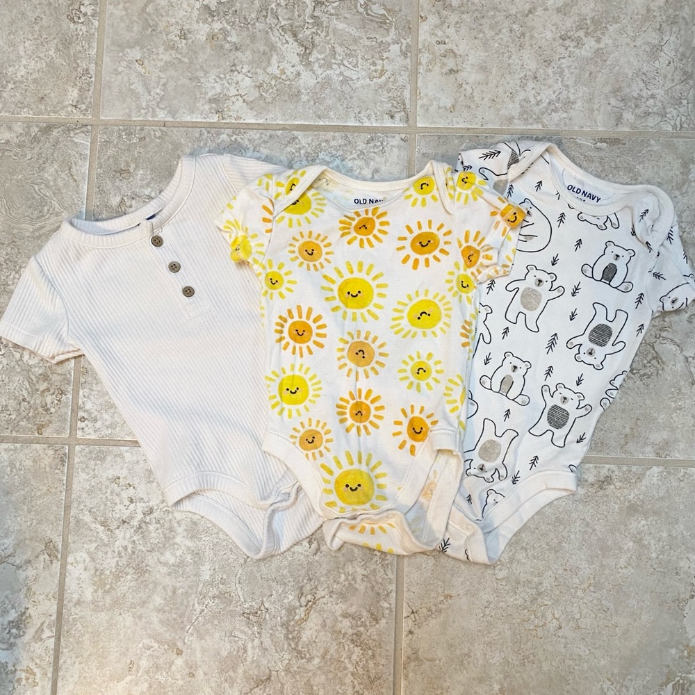Lot of 3 Old Navy Baby Onesies